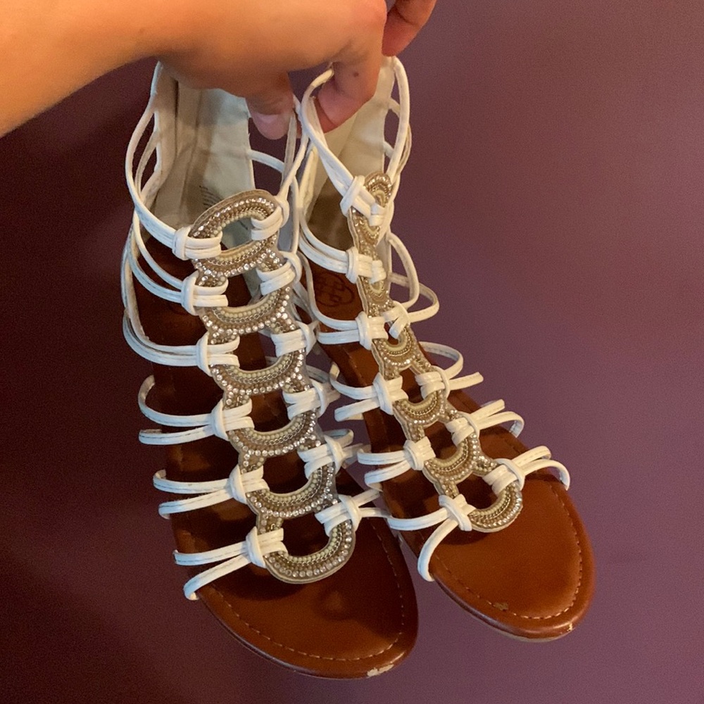 White gladiator sandals